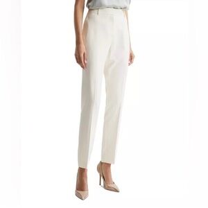 REISS Cream Ember Petite Slim Fit High Rise Trousers, size 4 NWT